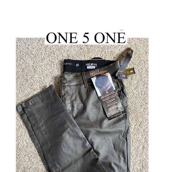 NWT One 5 One size 16/33 Goddess fit skinny mid rise regular length faux leather - Picture 10 of 10